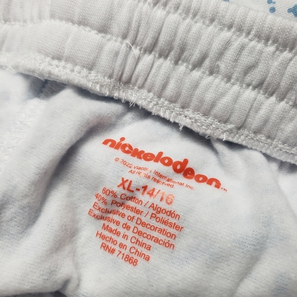 nickelodeon kids size XL 14-16 rugrats blue and white splatter shorts - Picture 5 of 6